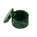 Round Marble Box w/ Removable Lid (Jade Leaf Green)